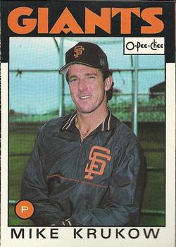 1986 O-Pee-Chee Baseball Cards 126     Mike Krukow